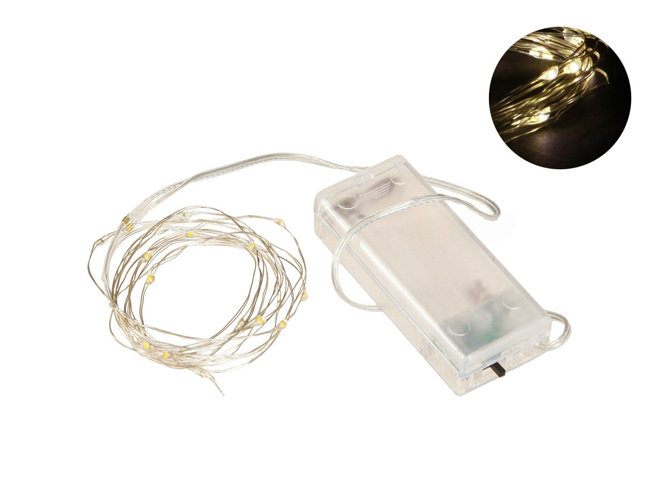 Lichterkette Draht silber LED 30Lämpchen 6 Std. Timer