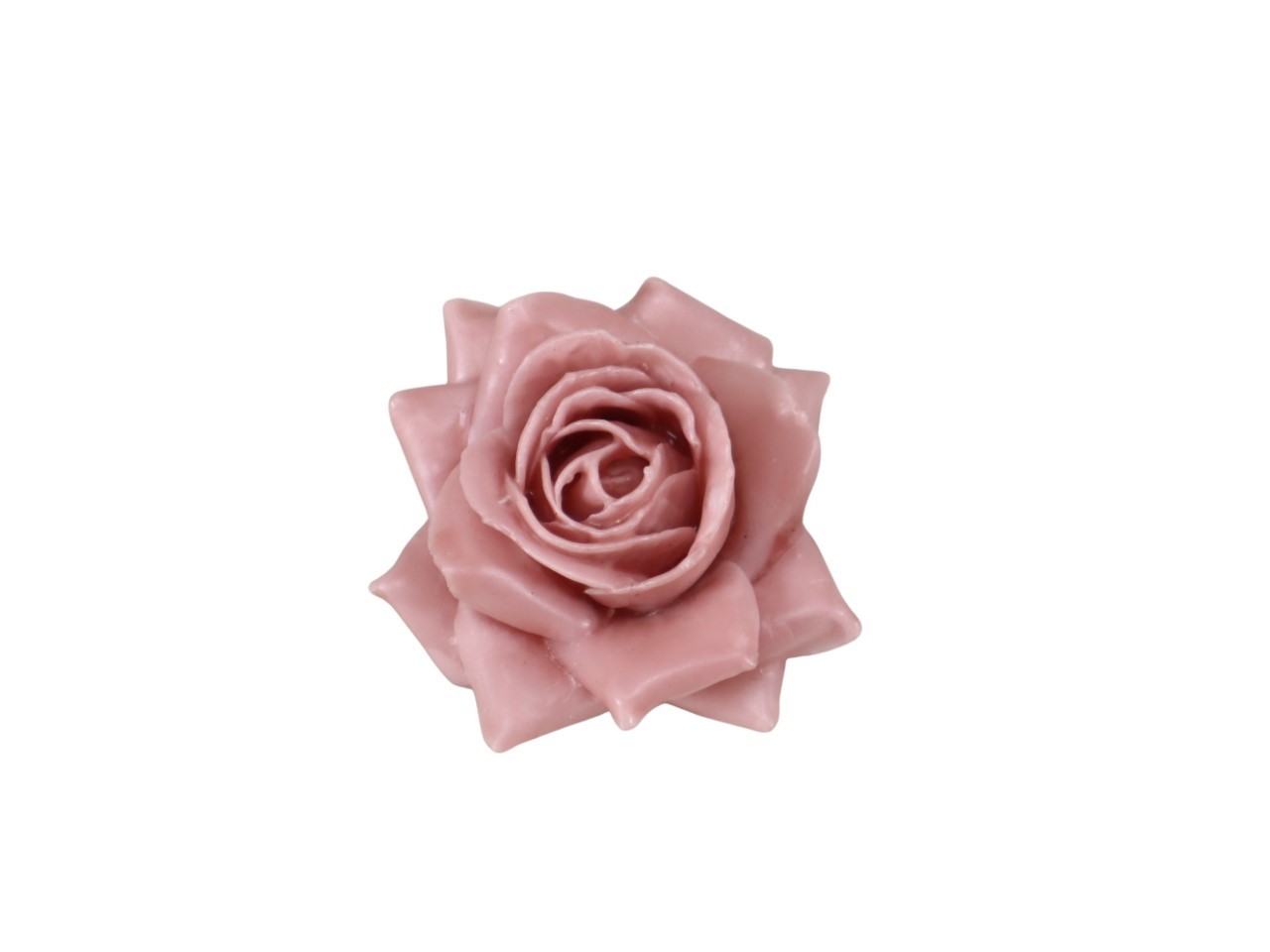 Rosenblüte Wachs 7cm altrosa in Holzbox