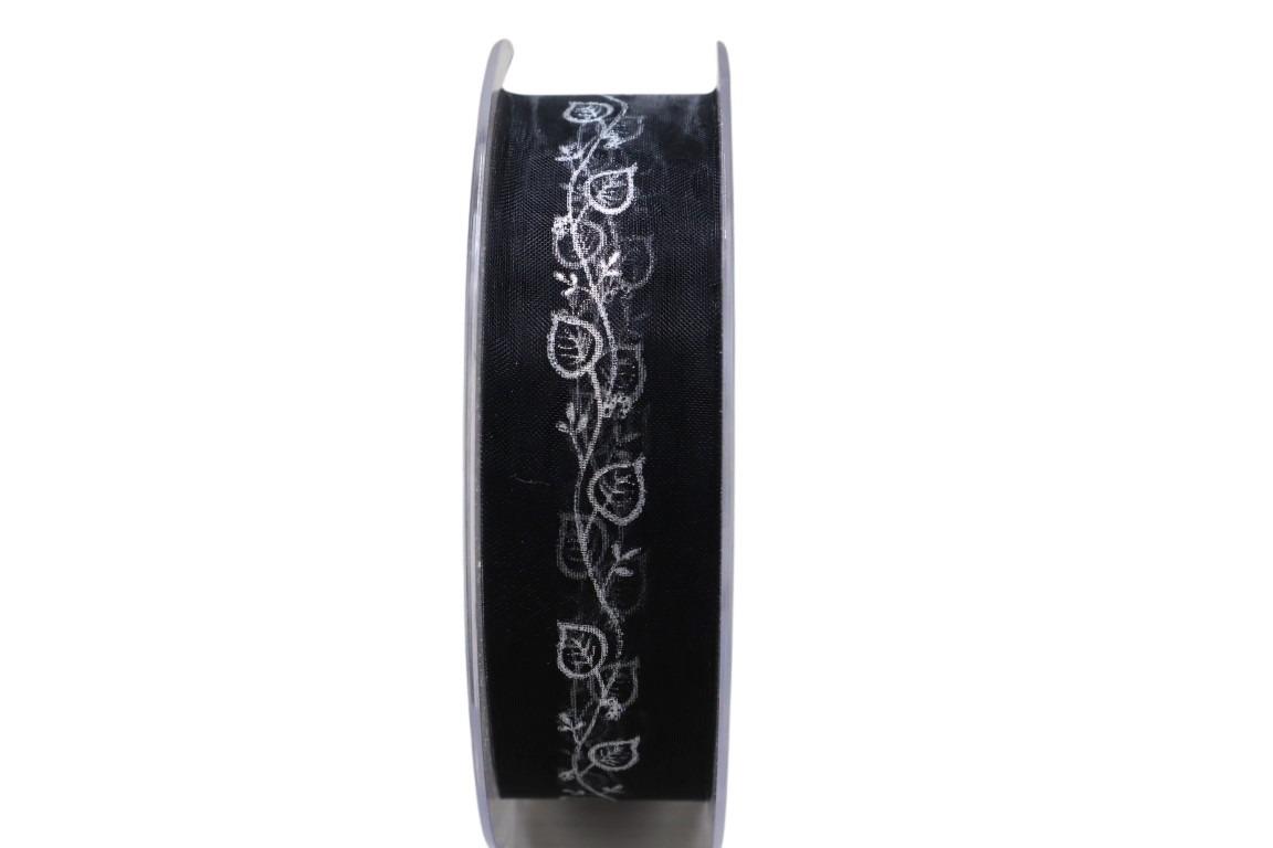Florband Ginko silber 25 mm 575-25-312