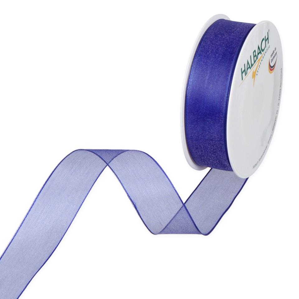 Organza m.Draht 25mm blau005