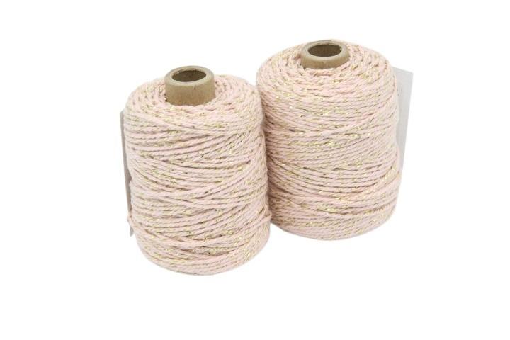 Cotton/Lurex Schnur 2 mm 50 Meter Farbe12 rosa NETTO