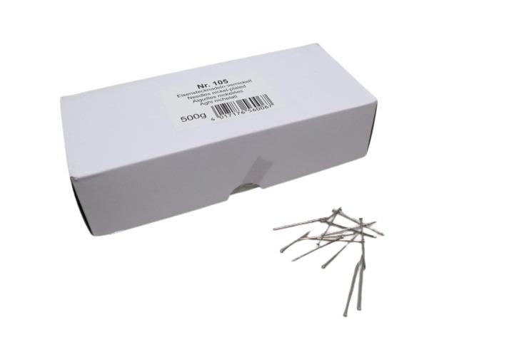 Stecknadeln silber 30 x 0.80mm 500gr. Nr. 105 NETTO