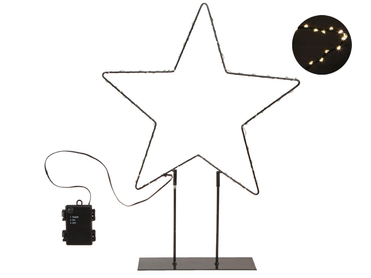 Stern stehend Metall schwarz inkl. LED Beleuchtung D58cm