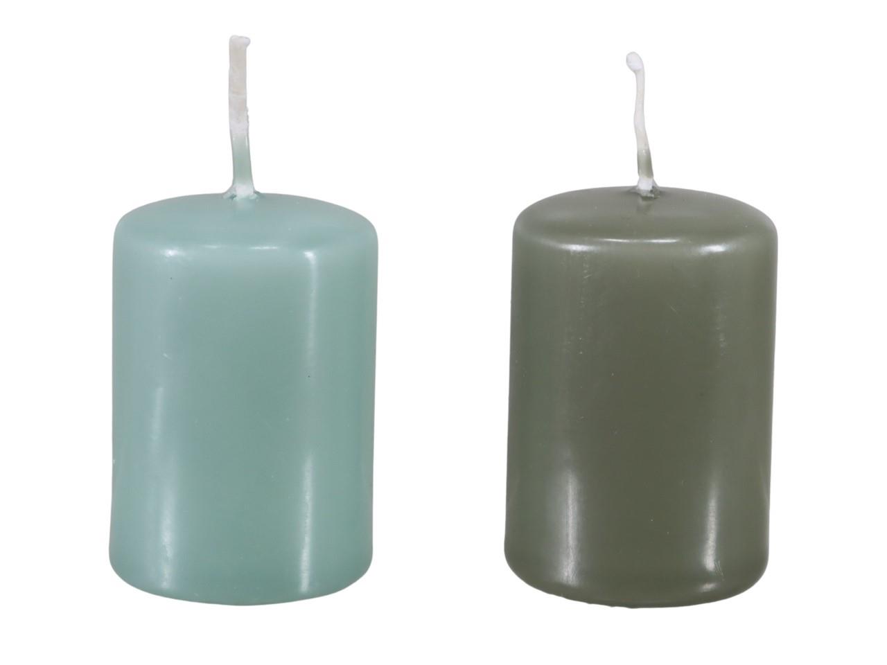 Stumpenkerze getaucht Dochtstopp 80/60mm verde/sea