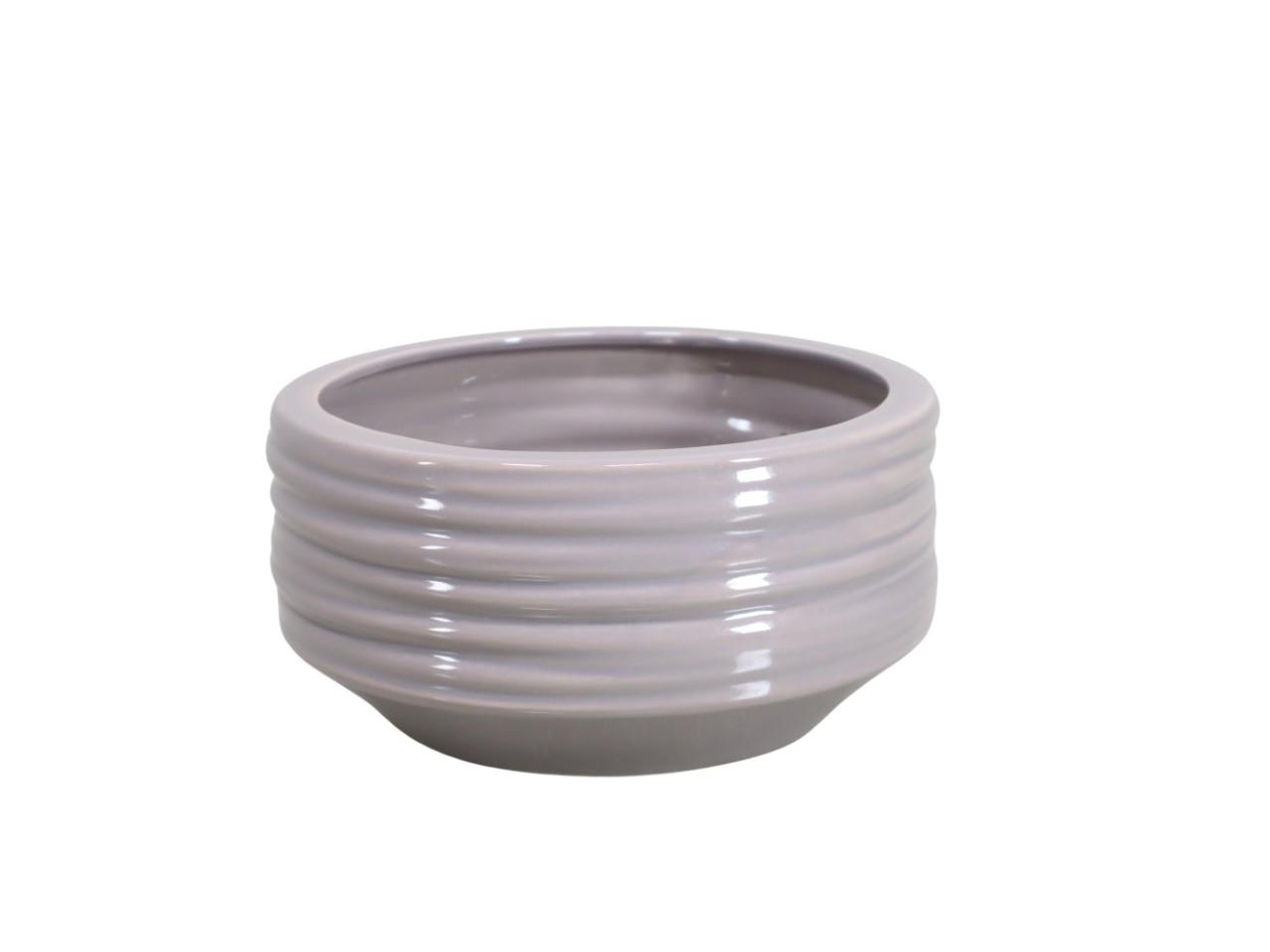 Keramikschale Groove taupe D 19 cm H 10 cm