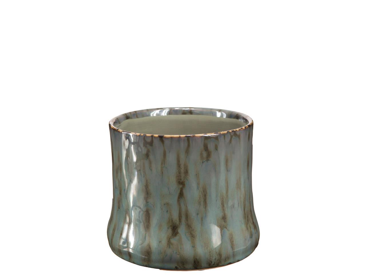 Übertopf rund Keramik blaugrün D 7 cm