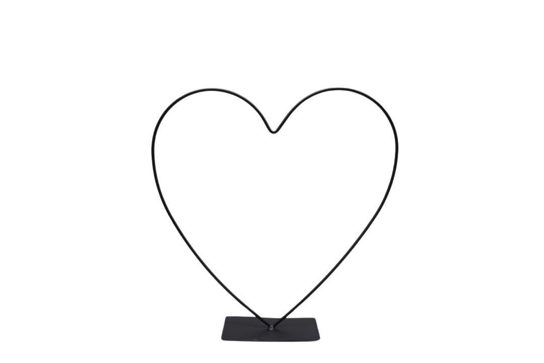 Aufsteller Herz Metall schwarz 24cm