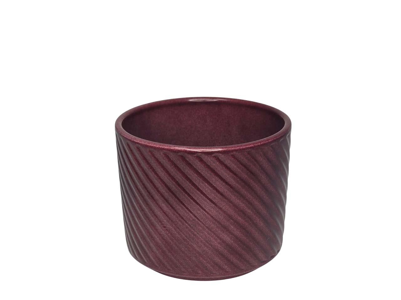 Keramikübertopf Spirelli bordeaux-lasur D12cm