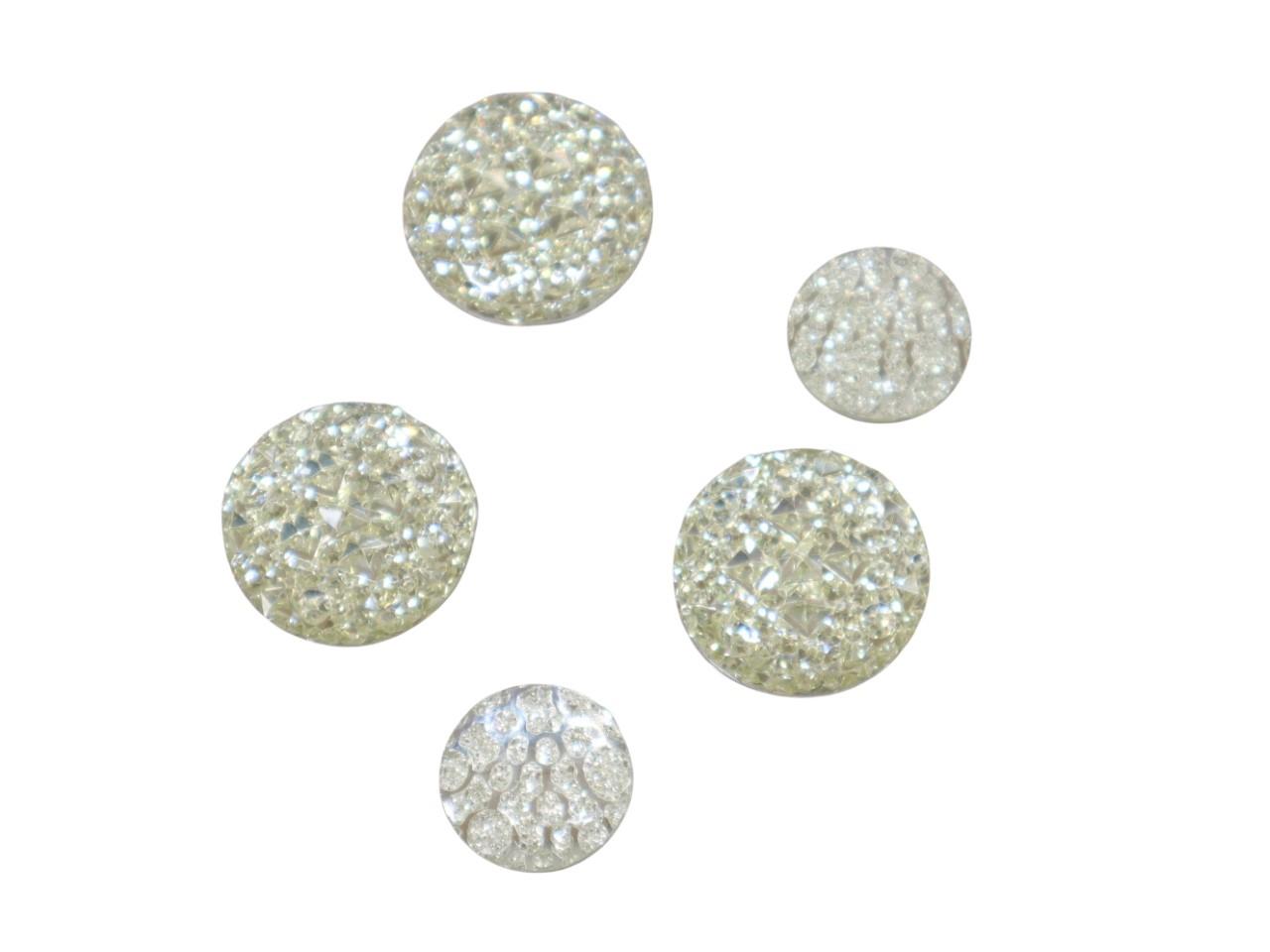 Nobelstein-Mix silber 2,5 cm (30 Stück) 1,6 cm (40 Stück)