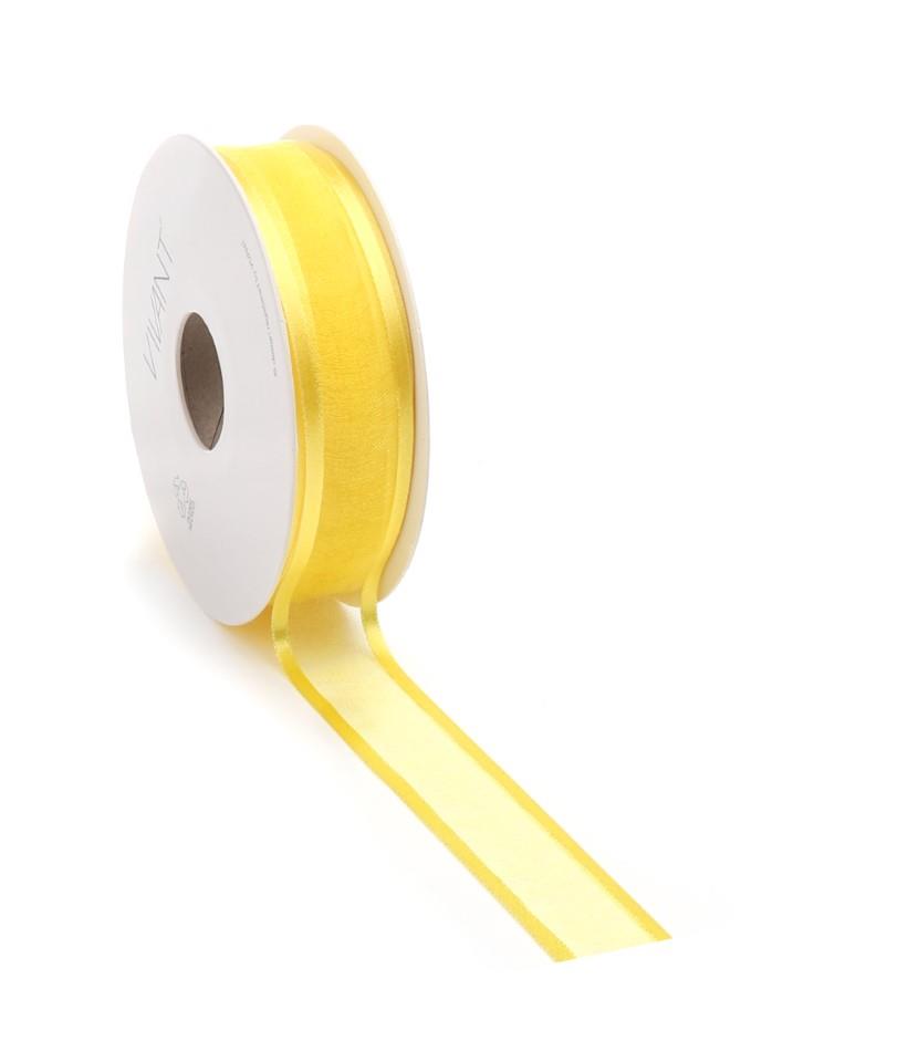 Band Prego Organza/Satinrand 22 mm 25 Meter gelb Farbe 55