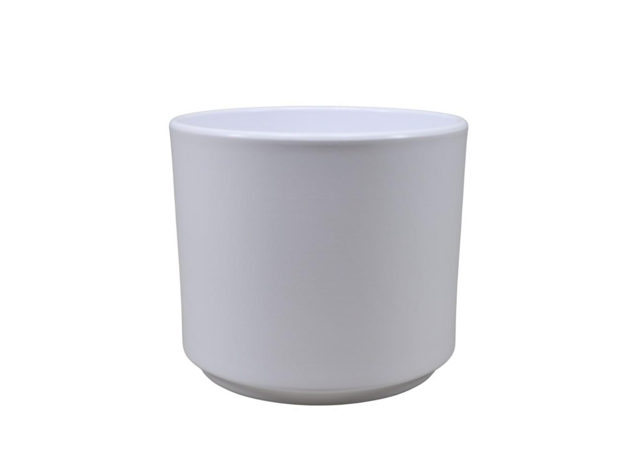 Keramikübertopf Cilindro weiß matt D16cm