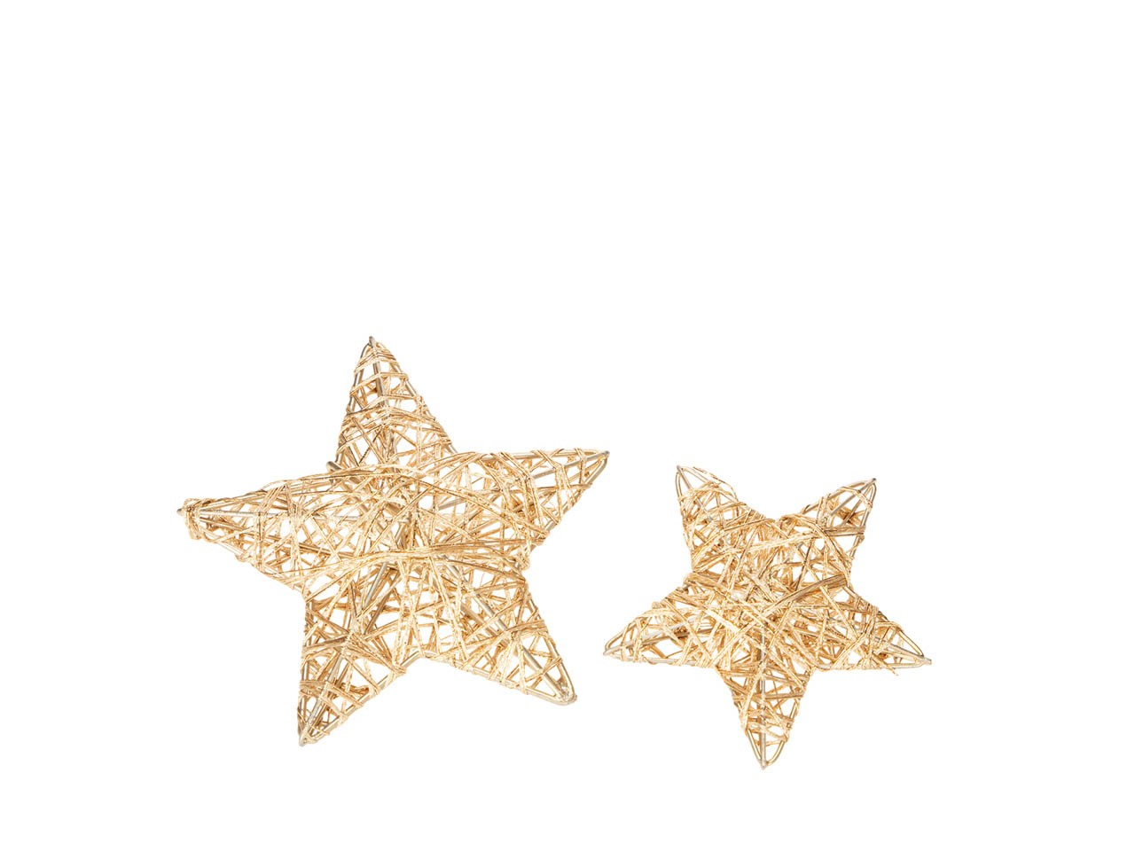 Sterne Draht Materialmix gold D7,5+D10cm
