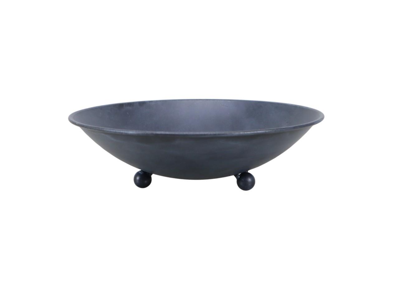 Schale auf Füßchen Metall anthrazit D28xH9cm