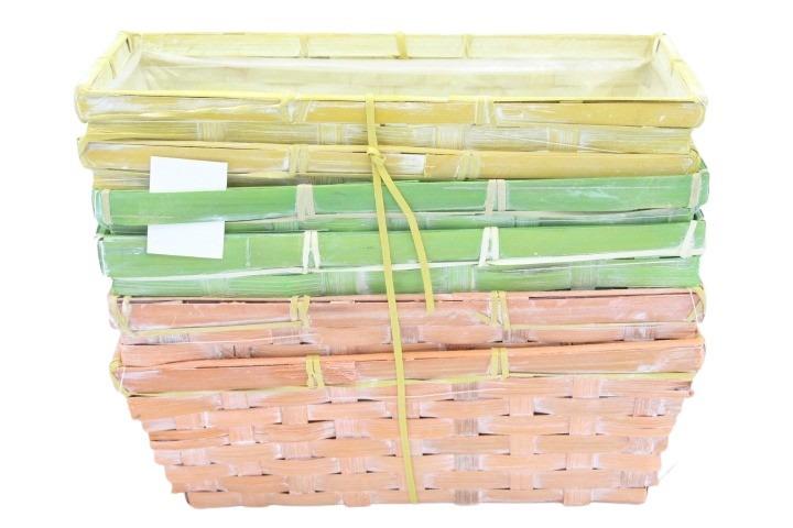 Bambuskorb L25cm rechteck frühlingsmix