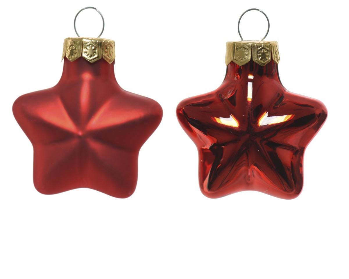 Stern hängend Glas rot glanz/matt D4,5cm