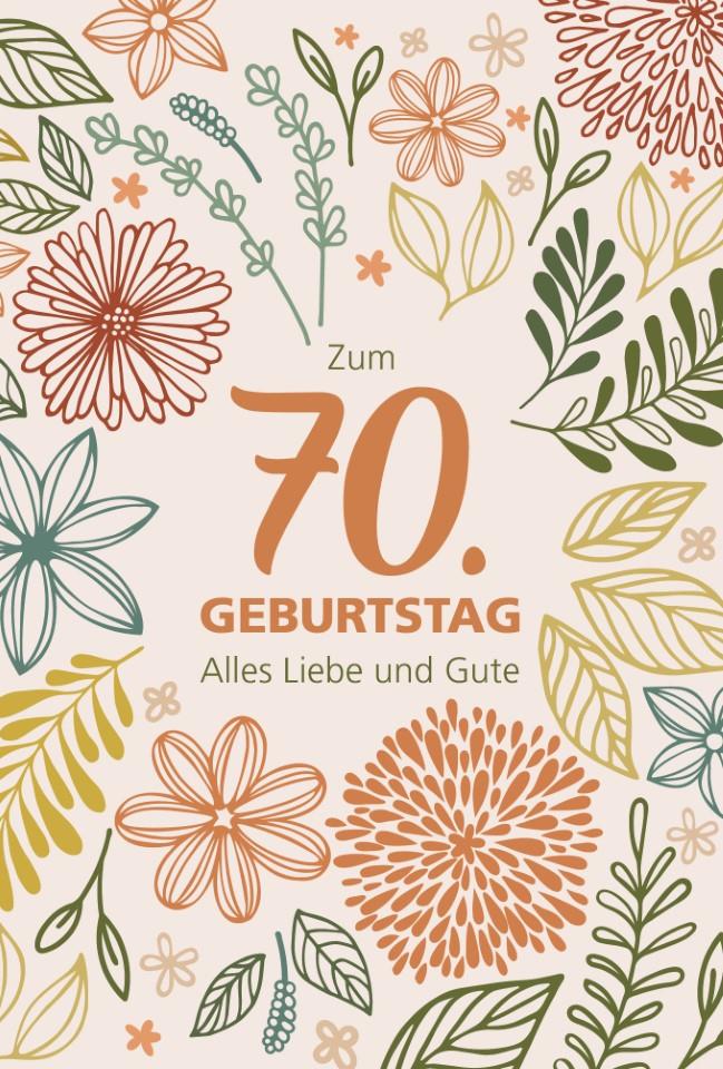 Glückwunschkarten Zum 70. Geburtstag 11,5x17 cm