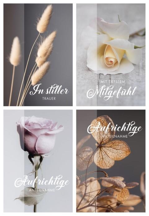 Umschlagkarten 11,5x17 cm Trauer 4x10 Stück