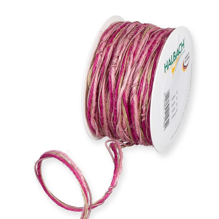 Kordel Materialmix 5 mm 18 Meter rose/pink/natural 512