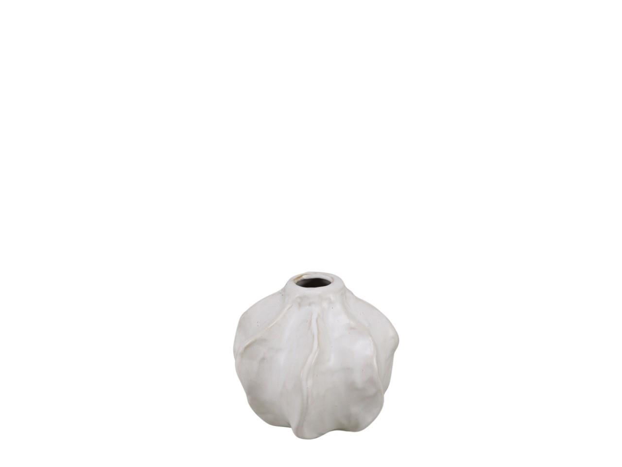 Vase Keramik Rille creme D11xH9,5cm