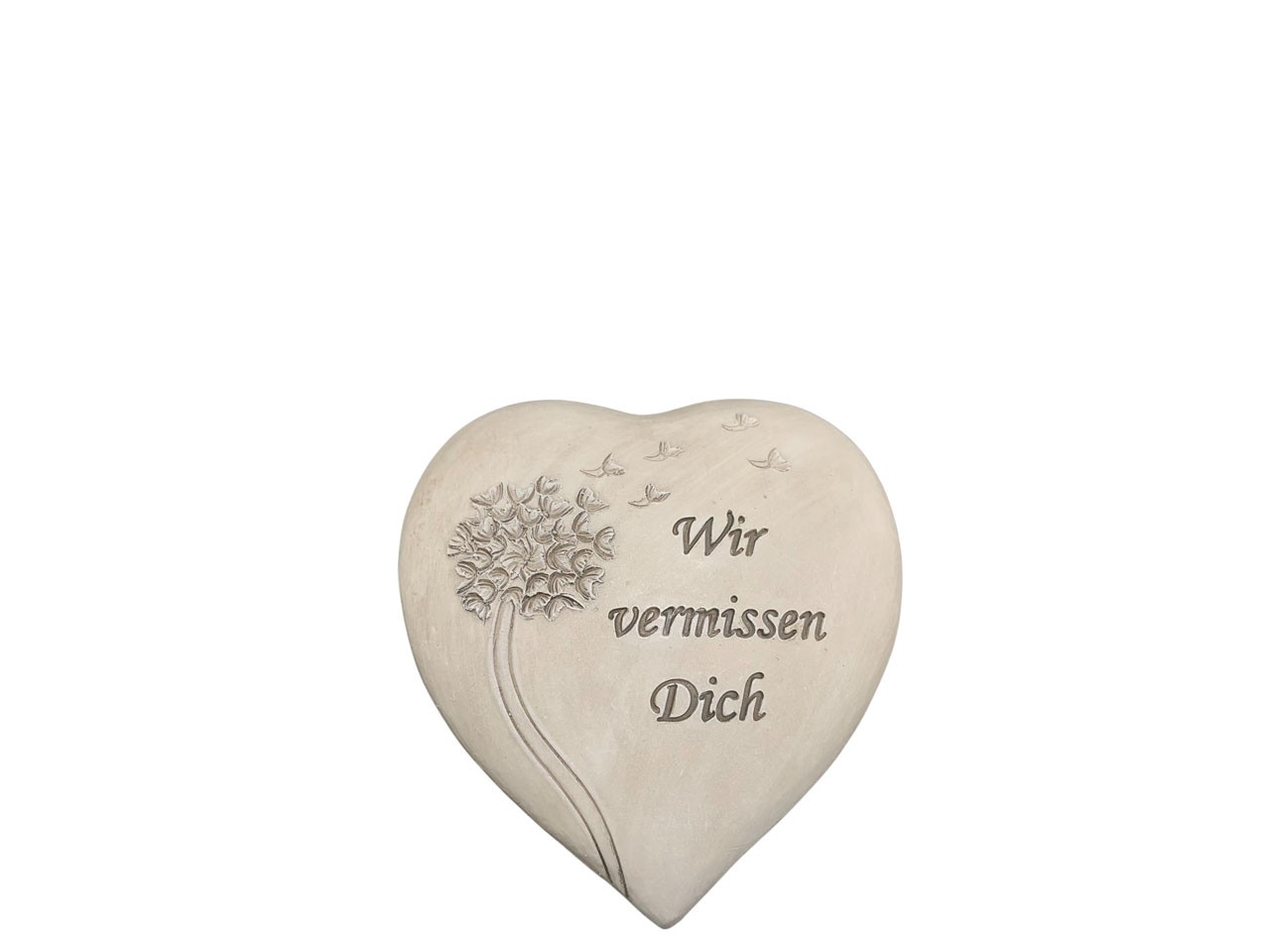 Herz m. Pusteblume Polyresin creme D9cm