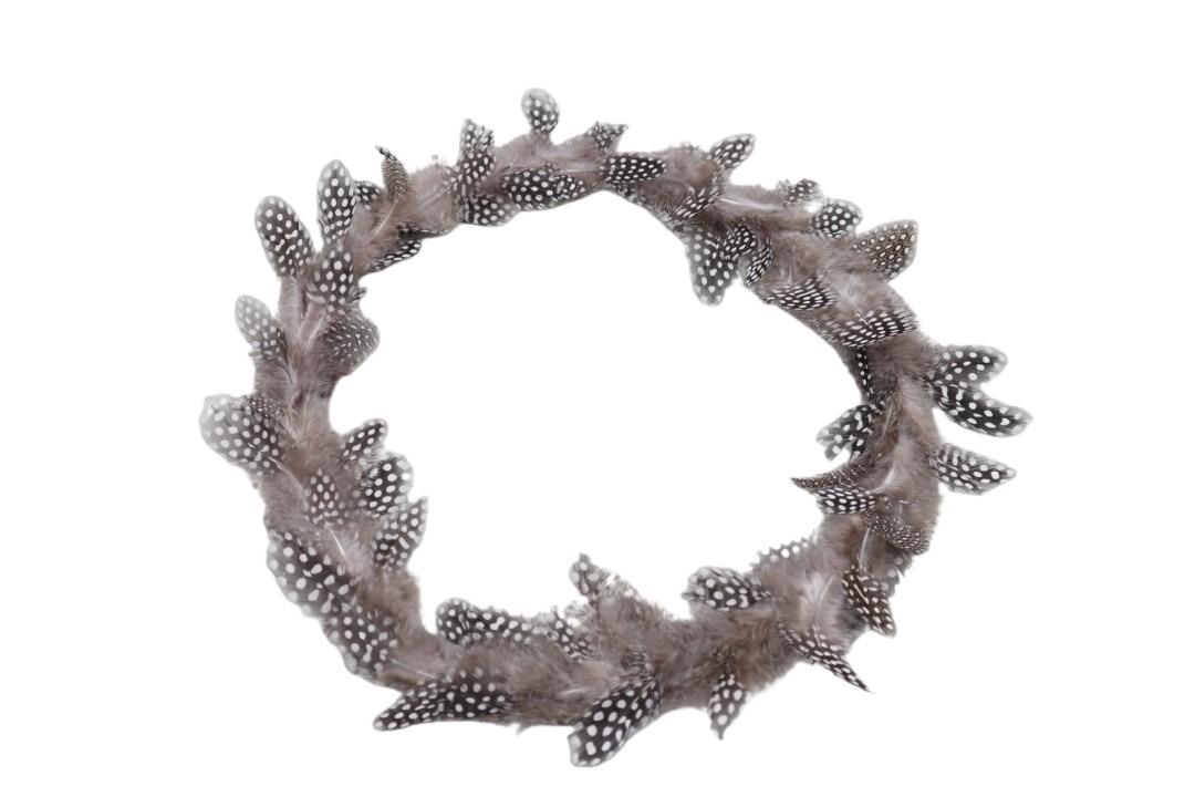 Kranz Perlhuhnfedern natur D25cm