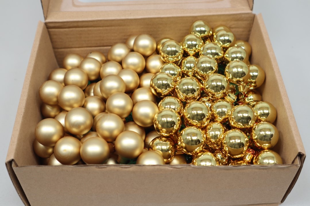 Glaskugel 25 mm a.Draht  144 Stck. gold