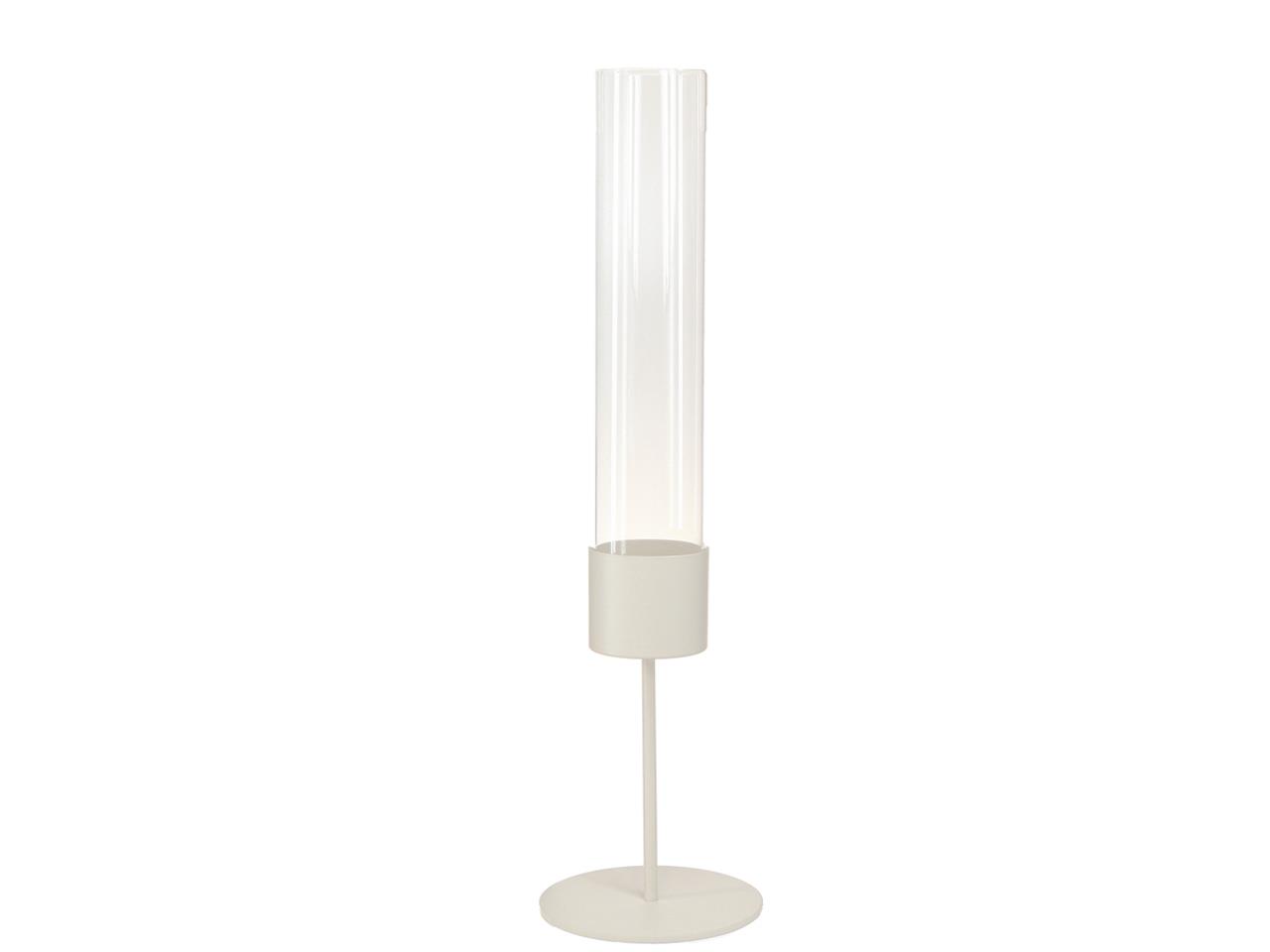 Stabkerzenhalter Metall creme m. Glasröhre Ø10xH44cm