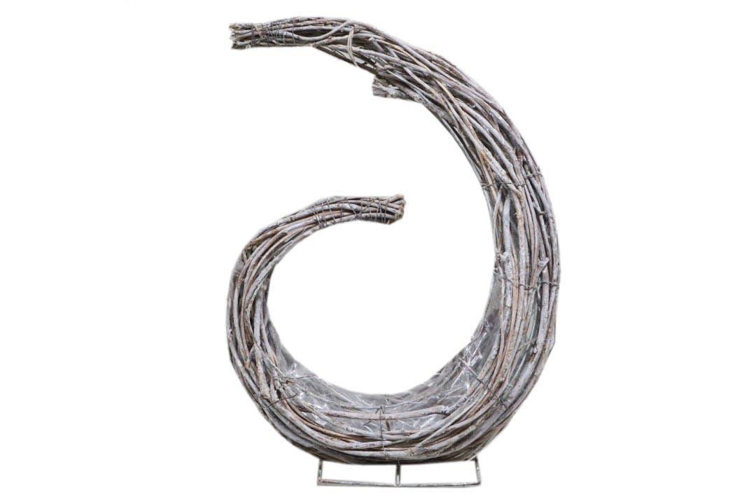 Pflanzmond stehend Rattan gekalkt D38xH45cm