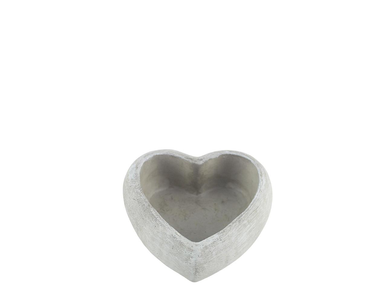 Herz z. Pflanzen Beton hellgrau D9cm
