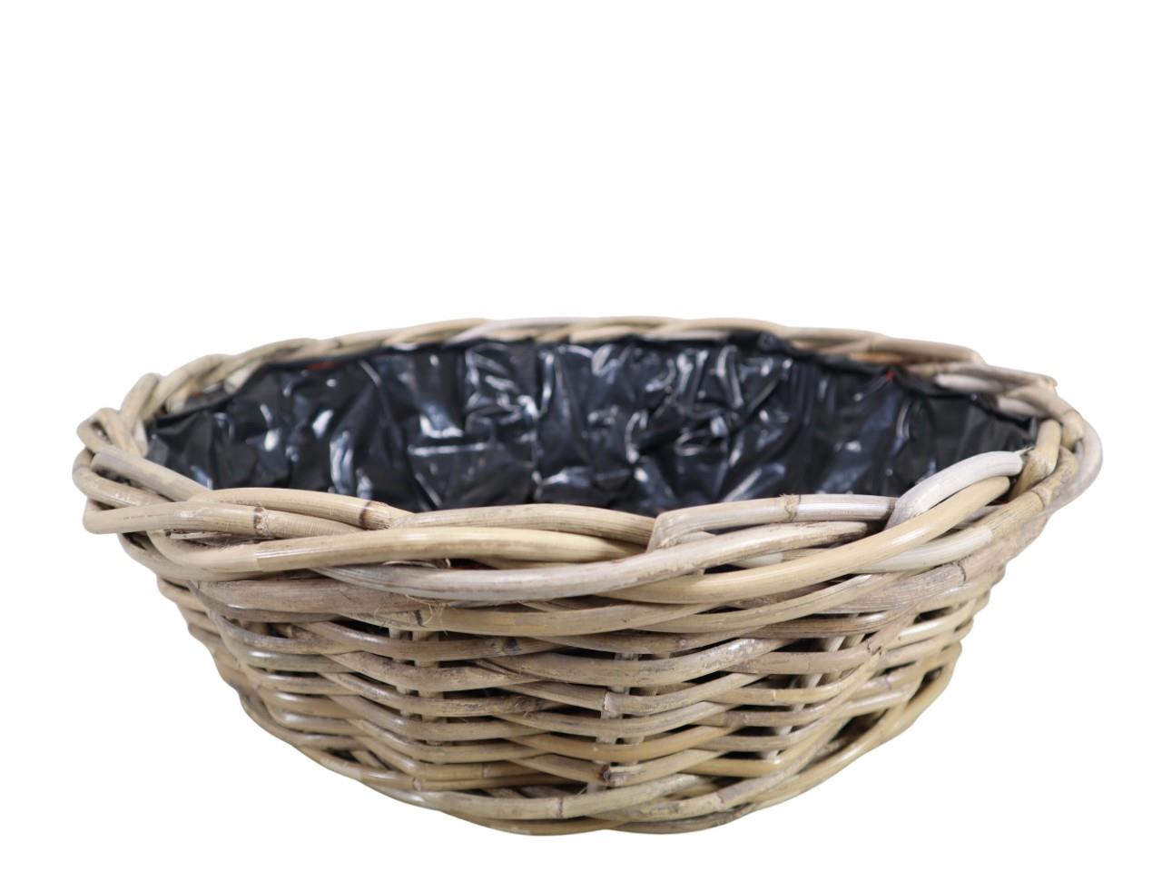 Pflanzschale  Kubu-Rattan grau D45xH14cm