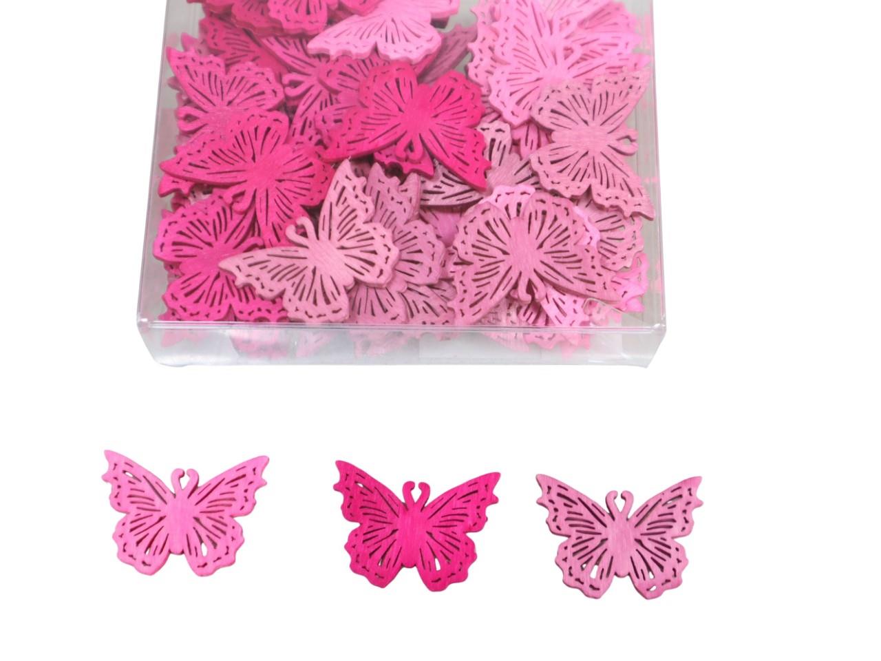 Streuer Schmetterlinge Holz rosamix 4cm