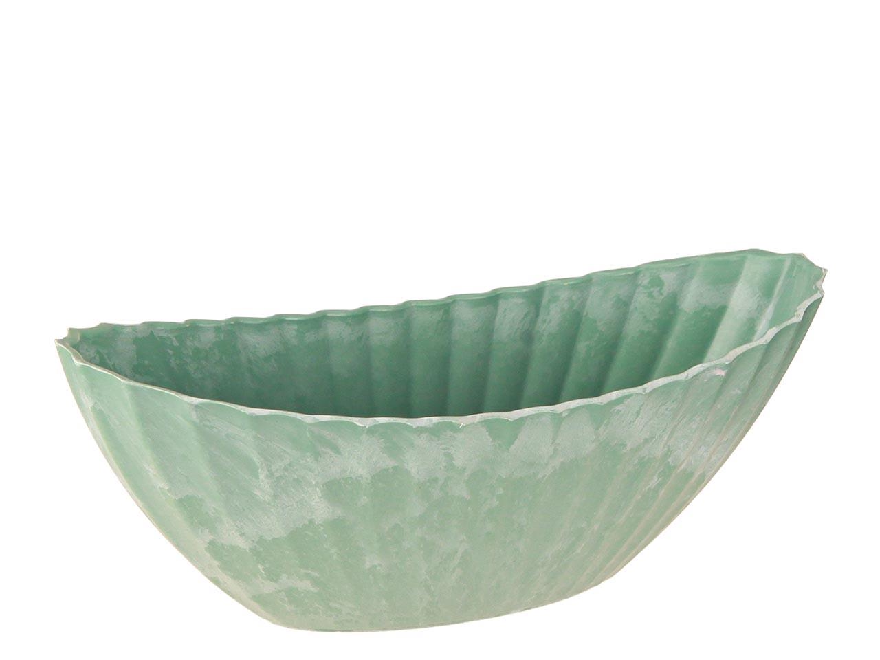 Schiffchen Rille KARA mint Plastik L36cm