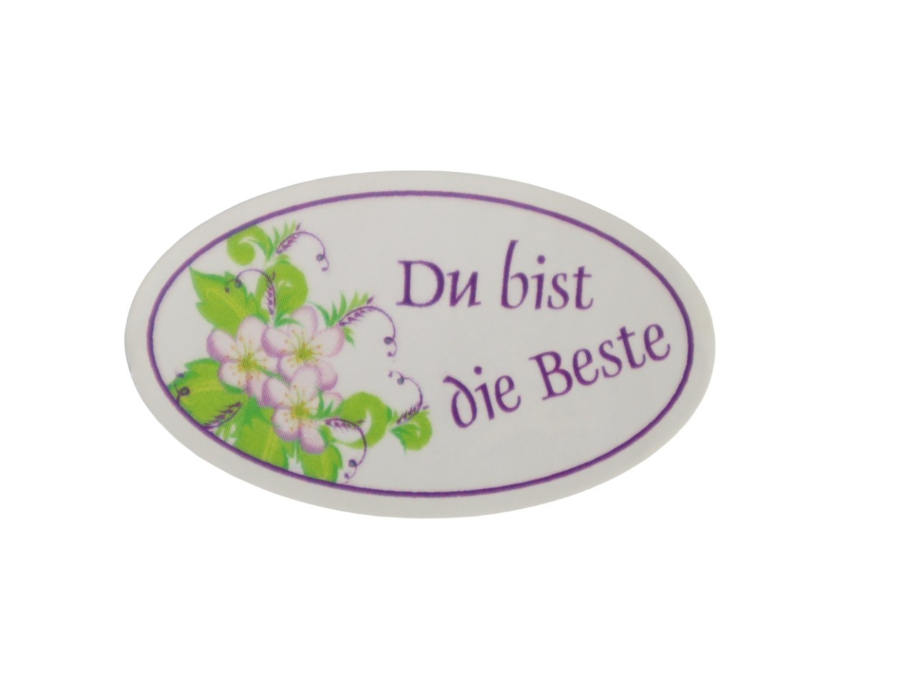 Etikett oval Du bist die Beste 50-30 mm 250 Stück