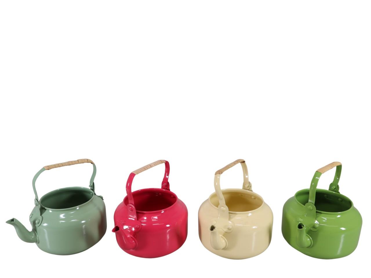 Teekanne m. Griff Zink farbmix D9xL17cm