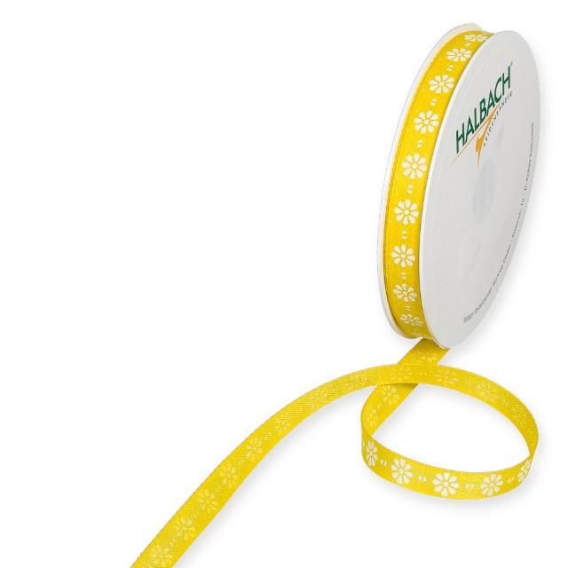 Druchband Blümchen 10 mm 20 Meter lemon 911