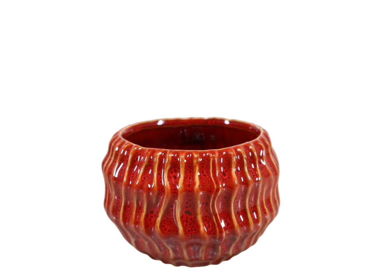 Übertopf Keramik rot D14,5cm