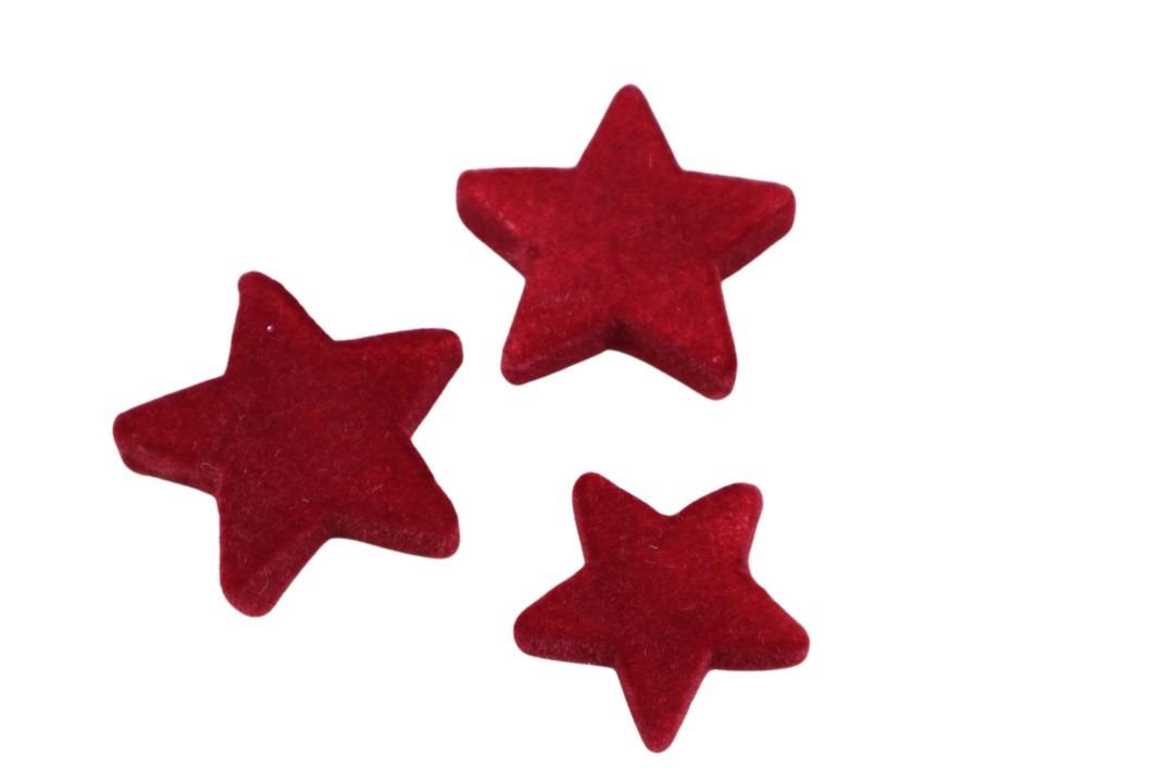 Streuer Sterne dunkelrot beflockt  D5+4cm