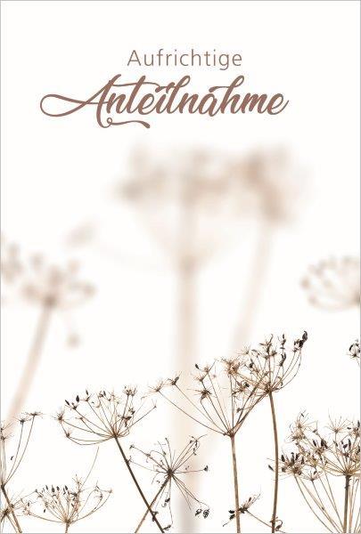 Trauerkarten Aufrichtige Anteilnahme  11,5x17 cm