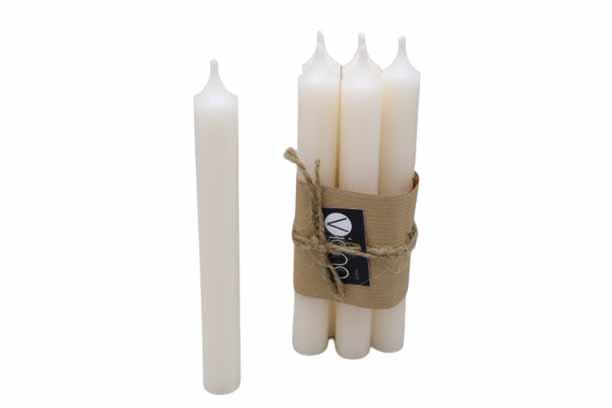 Stabkerze Rustika H180/21mm creme (4Bund a 6Stück)