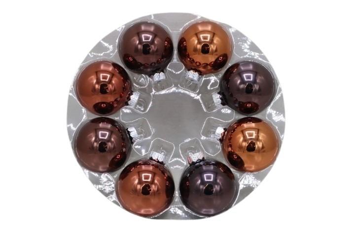 Glaskugel 75 mm 16 Stück chocolat