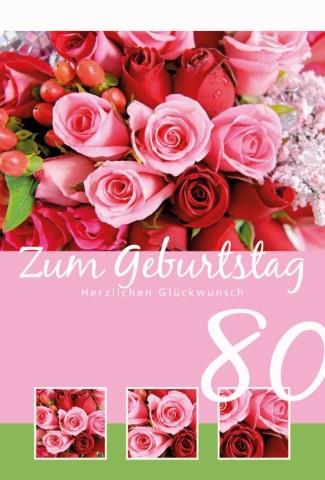 Glückwunschkarten 80. Geburtstag 11,5x17 cm