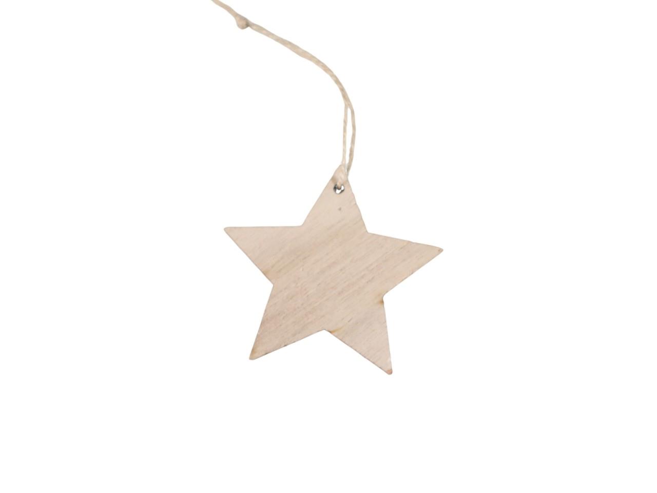 Sternhänger Holz natur D7,5cm