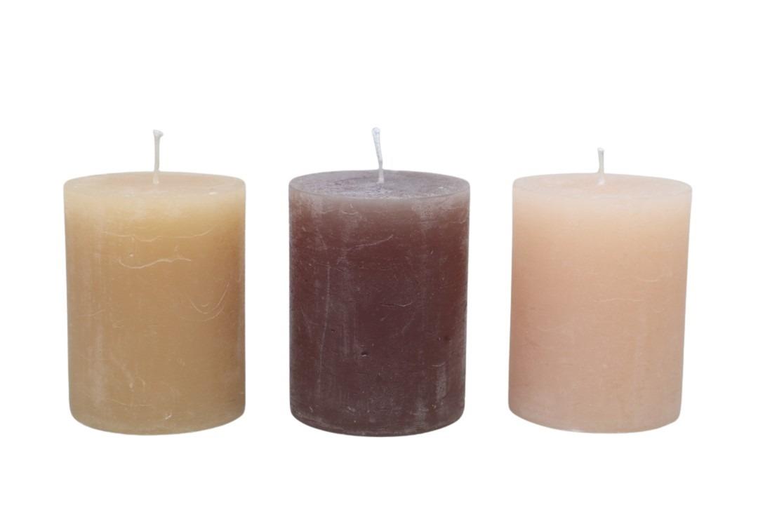Kerze Rustika 80/60mm braunmix