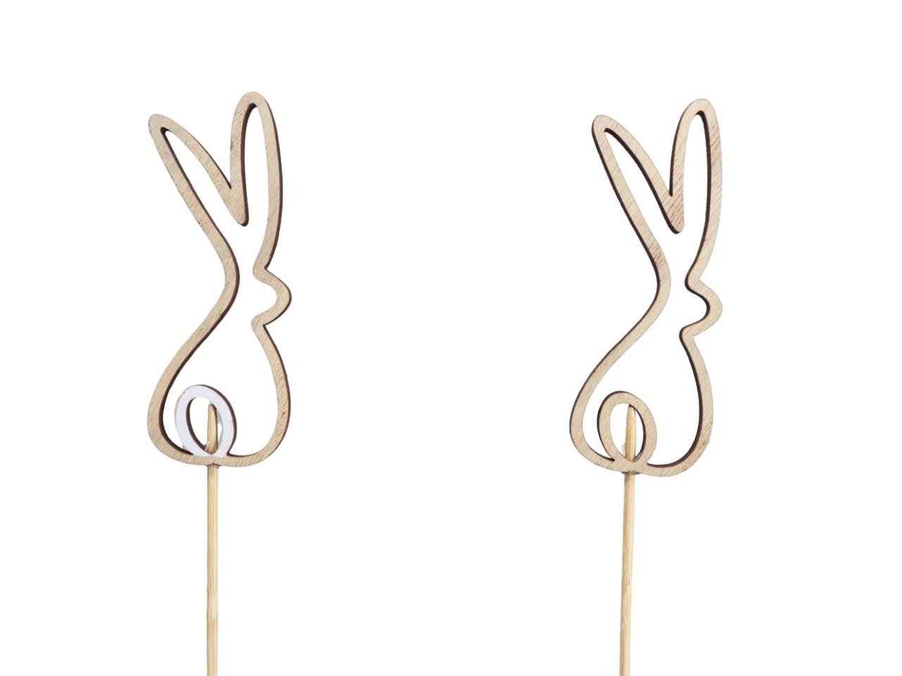 Stecker Hase Holz natur H9cm+ Pin