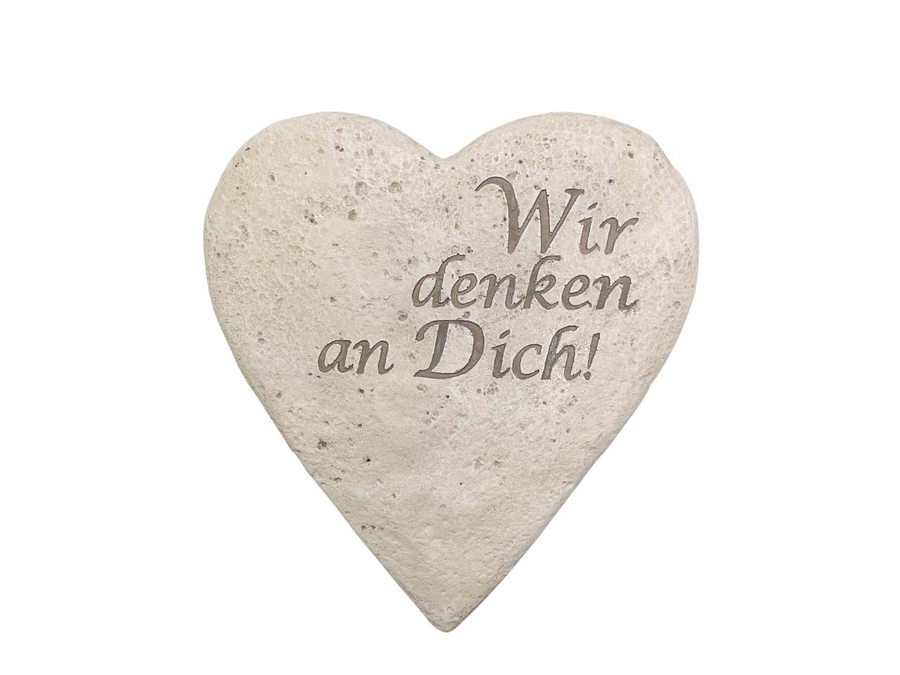 Herz -Wir denken an Dich!- creme Polyresin D19x17,5cm