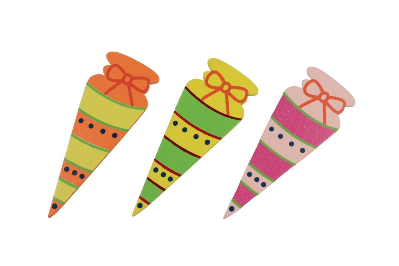 Streuer Schultüten bunt 6,9x2,5 cm