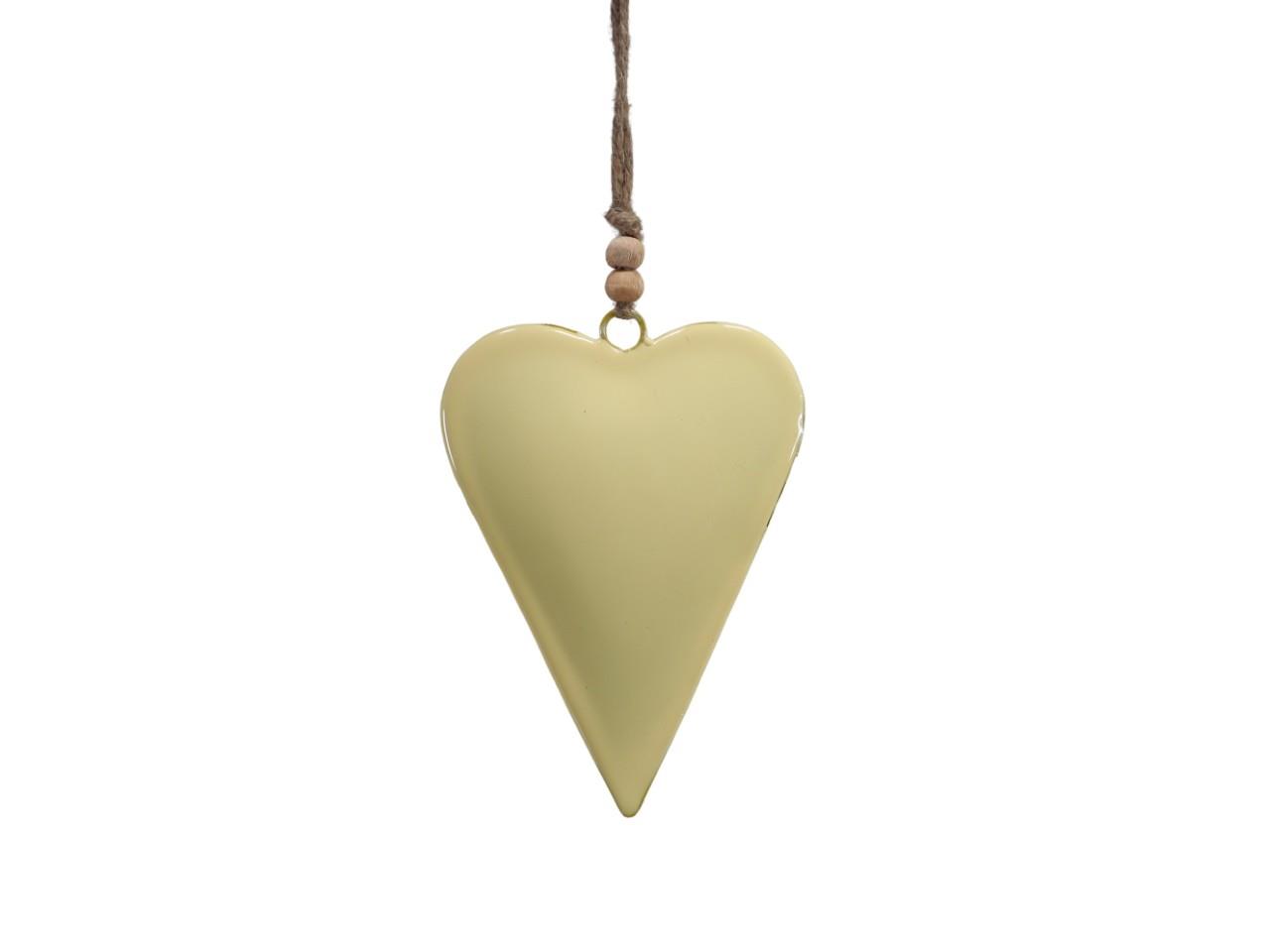Herz hängend Metall vanille 13x9cm