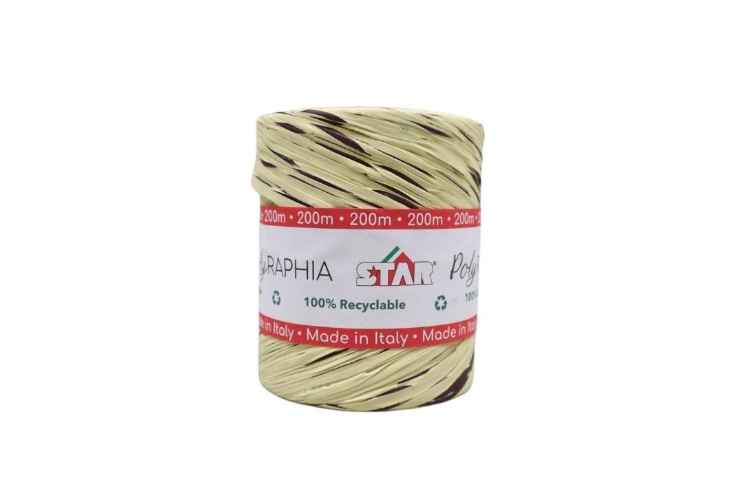 Polyraphia 15mm 200 Meter, braun/creme -225