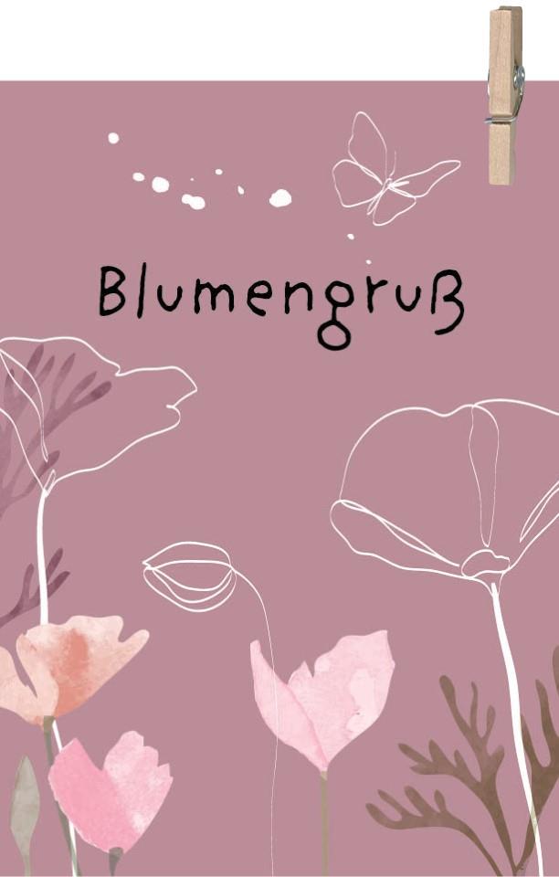 Minikarten Blumengruß 7,5x5 cm