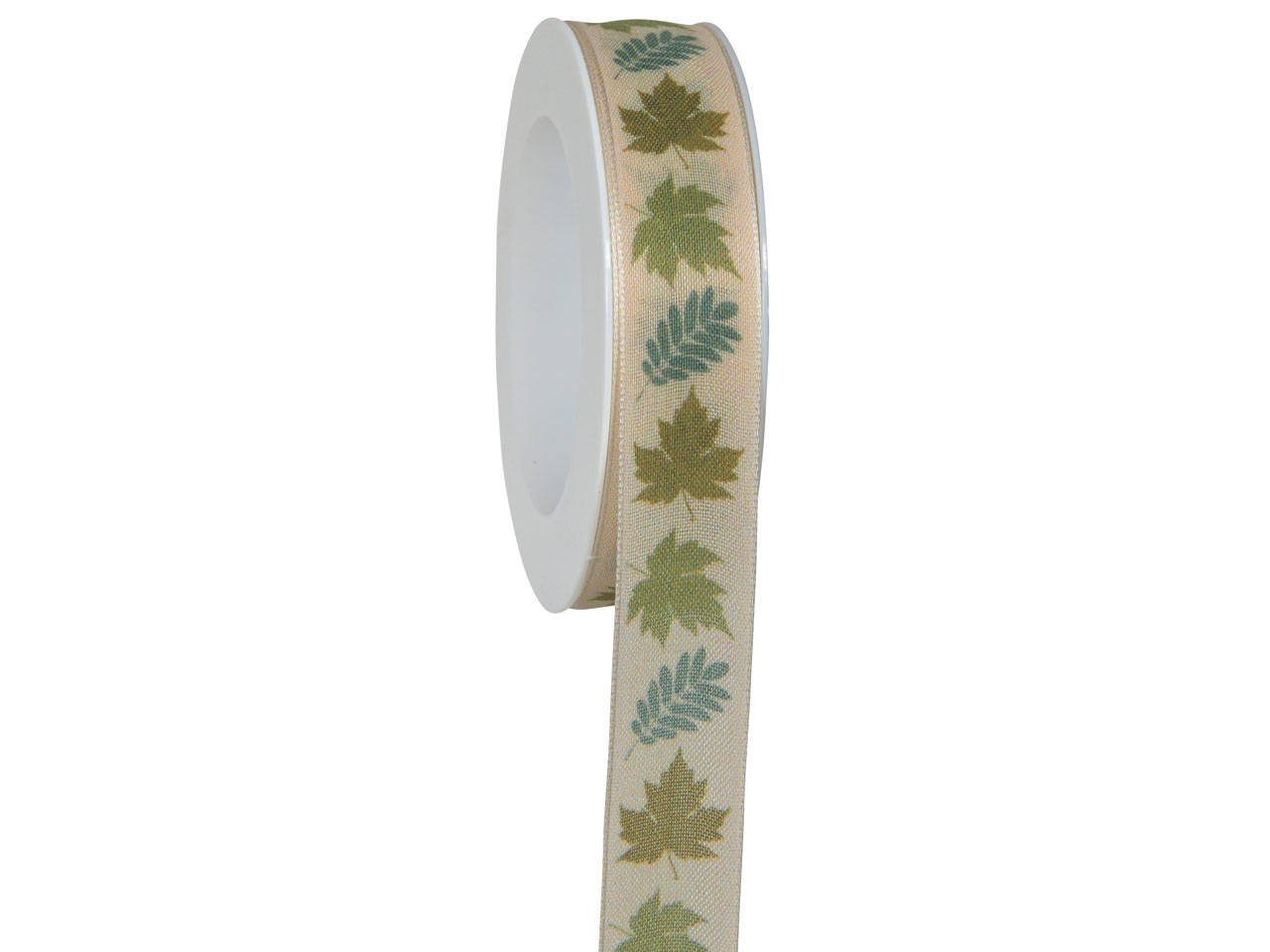 Band Herbstmagie 25 mm 18 Meter natur/oliv 02/54